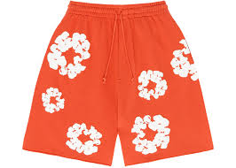 Denim Orange Shorts