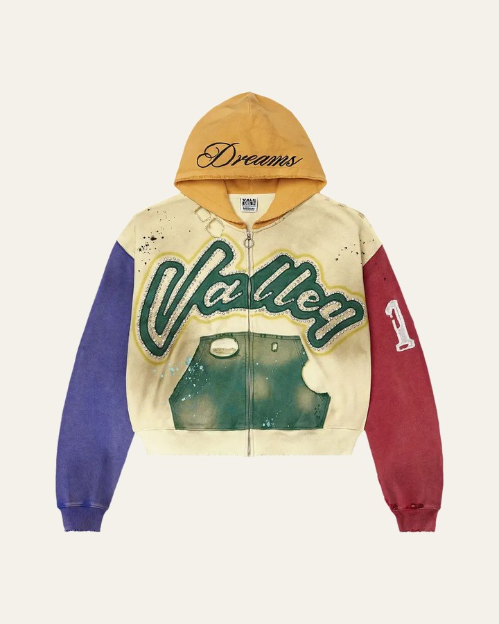 Collage Zip Up Top — Mardi Gras