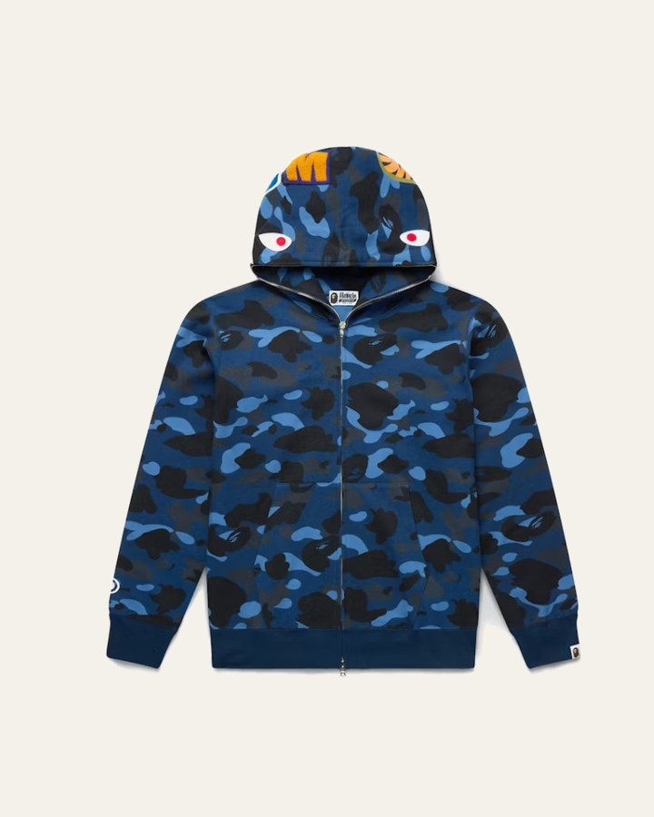 Shark Full-Zip Hoodie — Blue