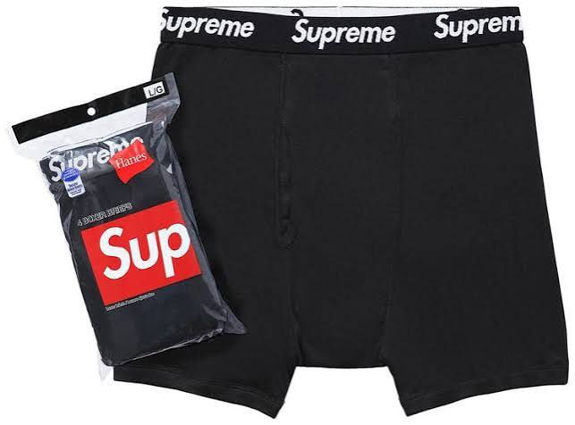 Supreme x Hanes Boxer Briefs (4 Pack) — Black