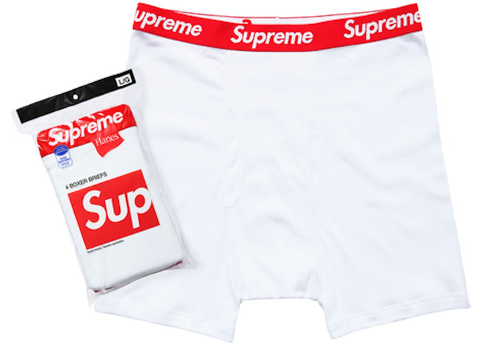 Supreme x Hanes Boxer Briefs (4 Pack) — White