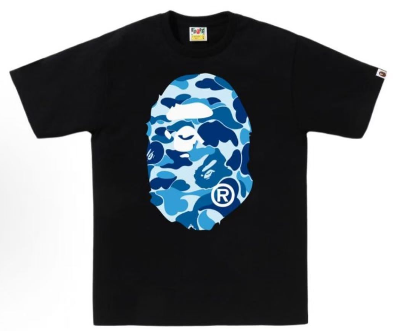 A Bathing Ape ABC Camo Ape Head T-Shirt — Black/Blue