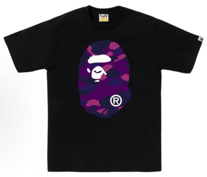 A Bathing Ape ABC Camo Ape Head T-Shirt — Black/Purple