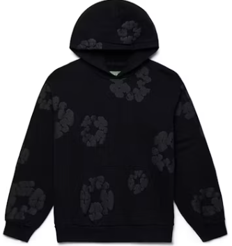 Denim Tears Cotton Wreath Hoodie — Black Mono