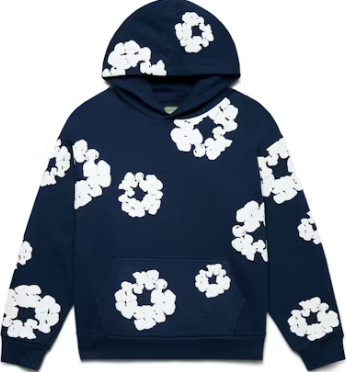 Denim Tears Cotton Wreath Hoodie — Navy Blue