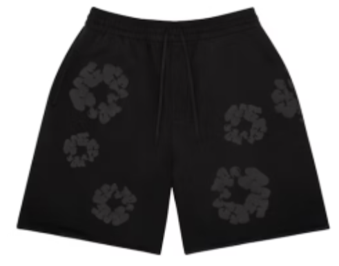 Denim Tears Cotton Wreath Shorts — Black Mono