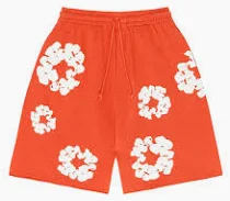Denim Tears Cotton Wreath Shorts — Orange