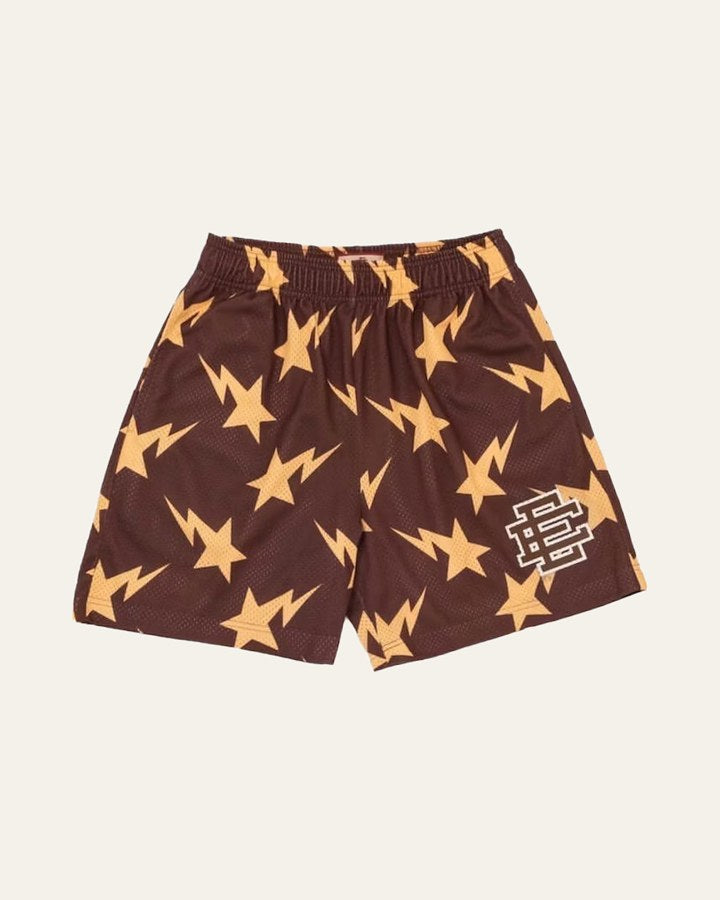 EE × BAPE Miami Basic Short — Brown / Yellow