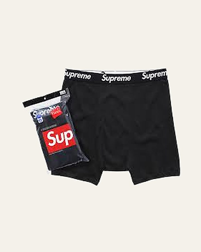 Supreme × Hanes Boxer Briefs (4-Pack) — Black