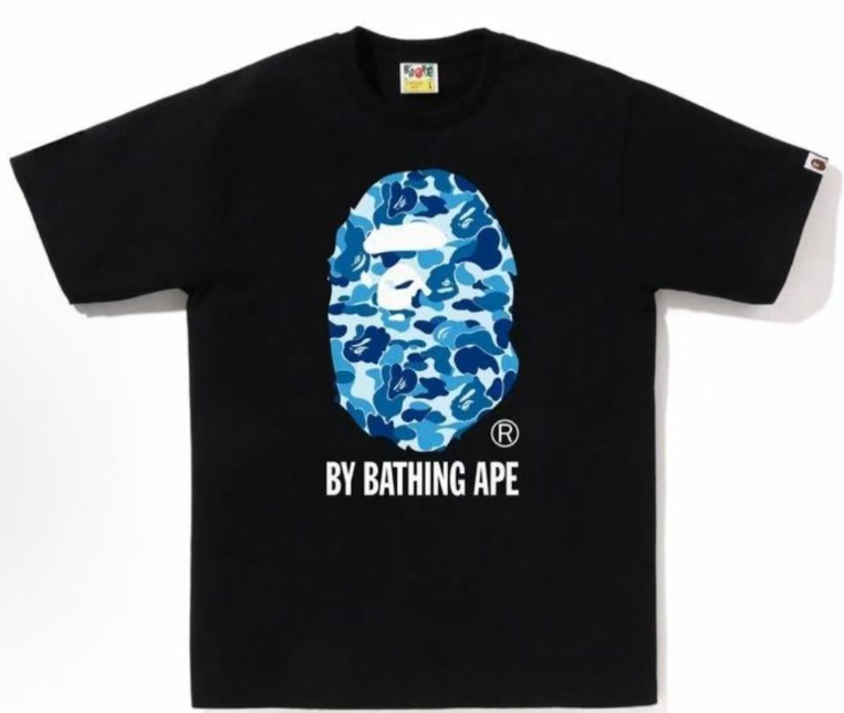 A Bathing Ape ABC Camo Back Print T-Shirt — Black/Blue