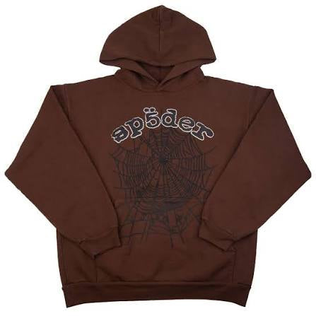 Sp5der brown rhinestone Hoodie