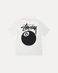 Stussy White Tee 8 Ball